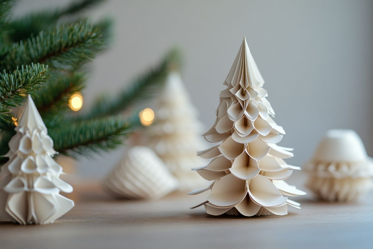 Des boules de Noël en papier : légèreté et élégance