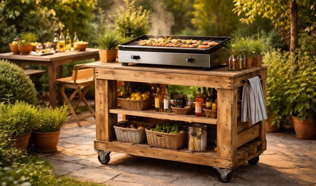 découvrez notre tutoriel diy pour créer un chariot pour plancha en palette, idéal pour organiser vos repas d'été en toute convivialité.