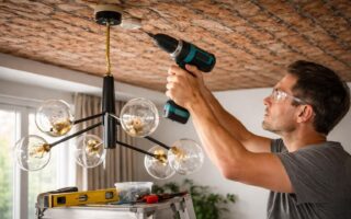 découvrez notre guide complet pour fixer un lustre en toute sécurité sur un plafond en brique, avec des conseils pratiques pour un perçage précis et efficace.