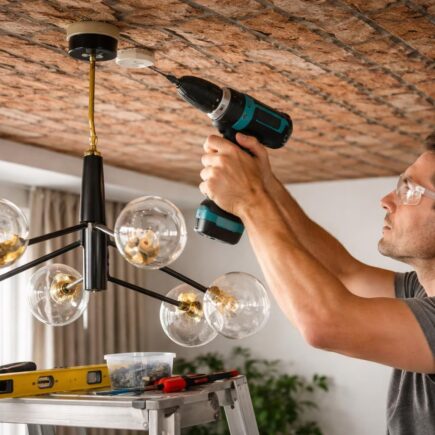 découvrez notre guide complet pour fixer un lustre en toute sécurité sur un plafond en brique, avec des conseils pratiques pour un perçage précis et efficace.