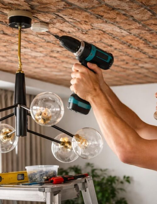 découvrez notre guide complet pour fixer un lustre en toute sécurité sur un plafond en brique, avec des conseils pratiques pour un perçage précis et efficace.
