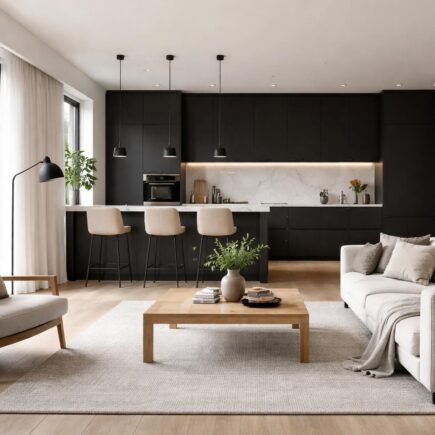 découvrez comment choisir le salon idéal pour parfaitement s'harmoniser avec une cuisine noire moderne, alliant style et élégance dans votre espace de vie.