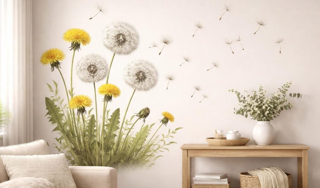 apportez une touche de légèreté et de fraîcheur à vos murs avec nos stickers muraux fleurs de pissenlit, idéals pour décorer votre intérieur avec élégance et poésie.