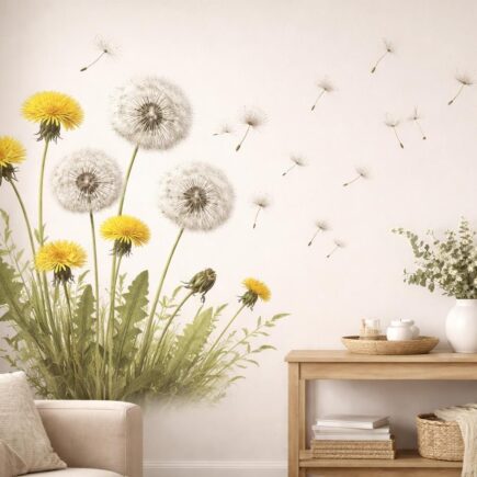 apportez une touche de légèreté et de fraîcheur à vos murs avec nos stickers muraux fleurs de pissenlit, idéals pour décorer votre intérieur avec élégance et poésie.