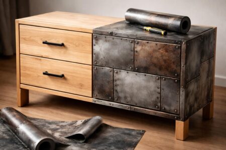 découvrez nos stickers style industriel pour meuble et transformez votre mobilier avec un effet métal en un clin d'œil. facile à poser, ils apportent une touche design et moderne à votre intérieur.