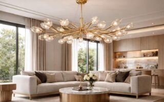 découvrez notre suspension en bronze doré, un luminaire de luxe idéal pour sublimer votre séjour avec élégance et raffinement.