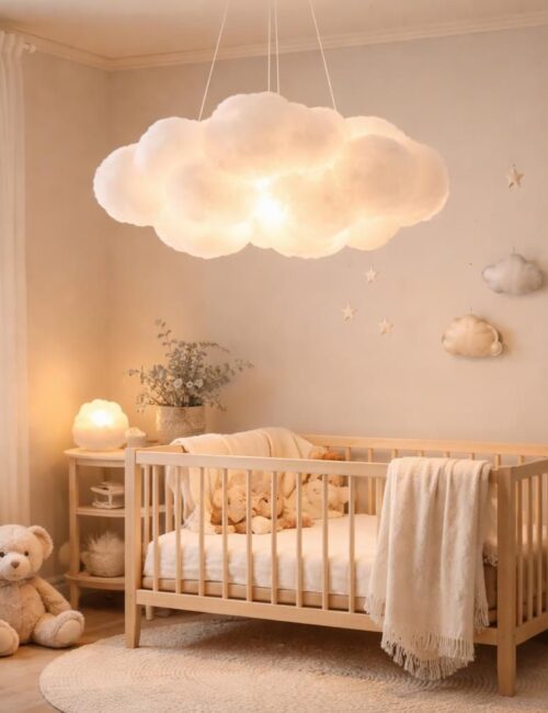 découvrez la suspension nuage, un luminaire doux et apaisant idéal pour la chambre de bébé, qui crée une ambiance sereine et chaleureuse pour les tout-petits.