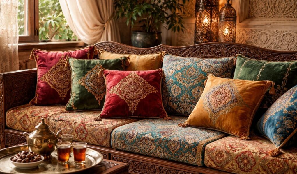 découvrez comment choisir les tissus et motifs parfaits pour vos coussins de salon marocain afin d'apporter confort et authenticité à votre décoration intérieure.