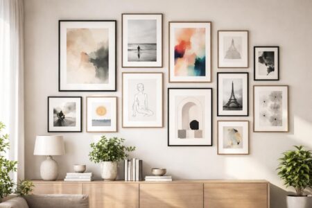 découvrez nos conseils pour créer une galerie murale parfaite avec un ensemble de tableaux, alliant harmonie, style et personnalité dans votre décoration intérieure.