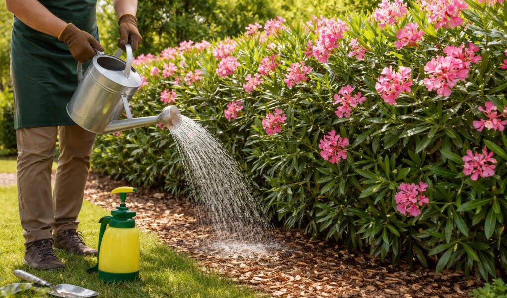 découvrez nos astuces pour favoriser une croissance rapide et saine de votre laurier-rose en haie, et embellir votre jardin toute l'année.