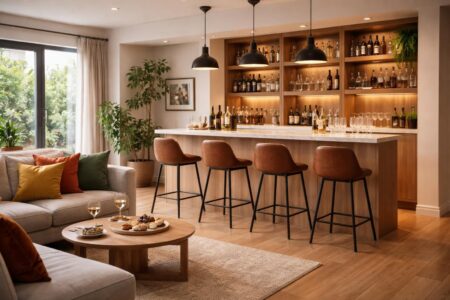 découvrez nos modèles de bar pour salon et apprenez à aménager un coin apéro convivial, idéal pour recevoir vos invités dans une ambiance chaleureuse et stylée.