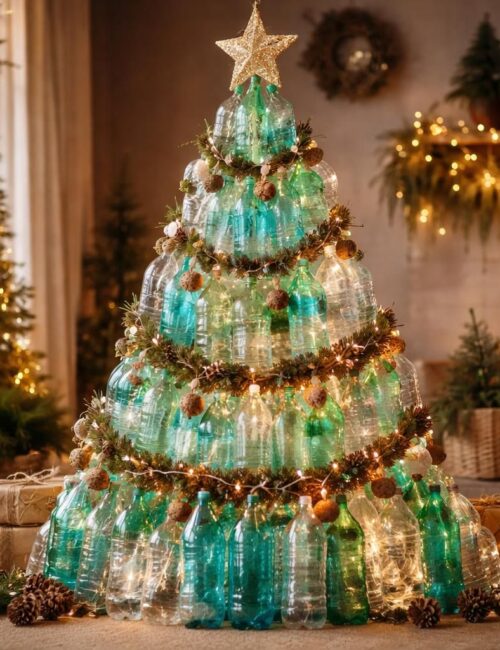 découvrez comment créer un sapin de noël original et écologique en recyclant des bouteilles plastiques. une idée diy simple et durable pour célébrer noël tout en protégeant la planète.