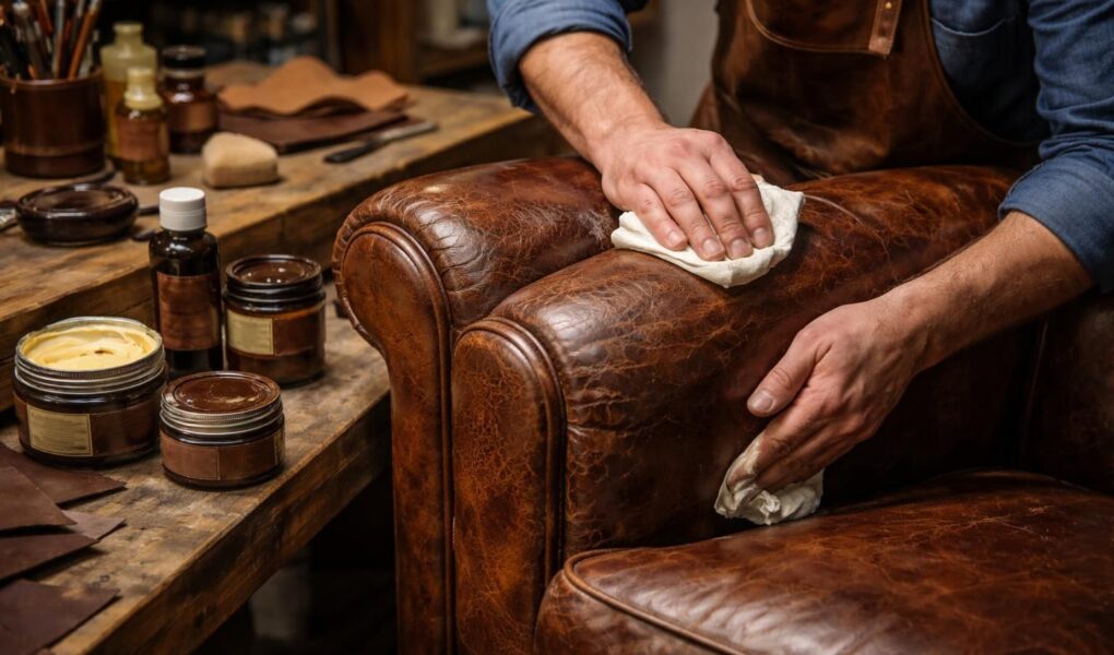 découvrez comment restaurer un fauteuil club en nourrissant et réparant efficacement un cuir ancien pour lui redonner charme et longévité.