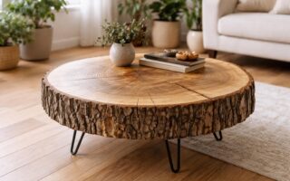 découvrez comment fabriquer une table basse unique en utilisant un tronc d'arbre, pour un meuble au style naturel et brut, alliant authenticité et design.
