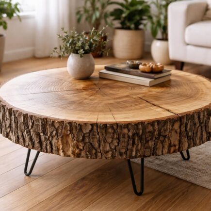 découvrez comment fabriquer une table basse unique en utilisant un tronc d'arbre, pour un meuble au style naturel et brut, alliant authenticité et design.