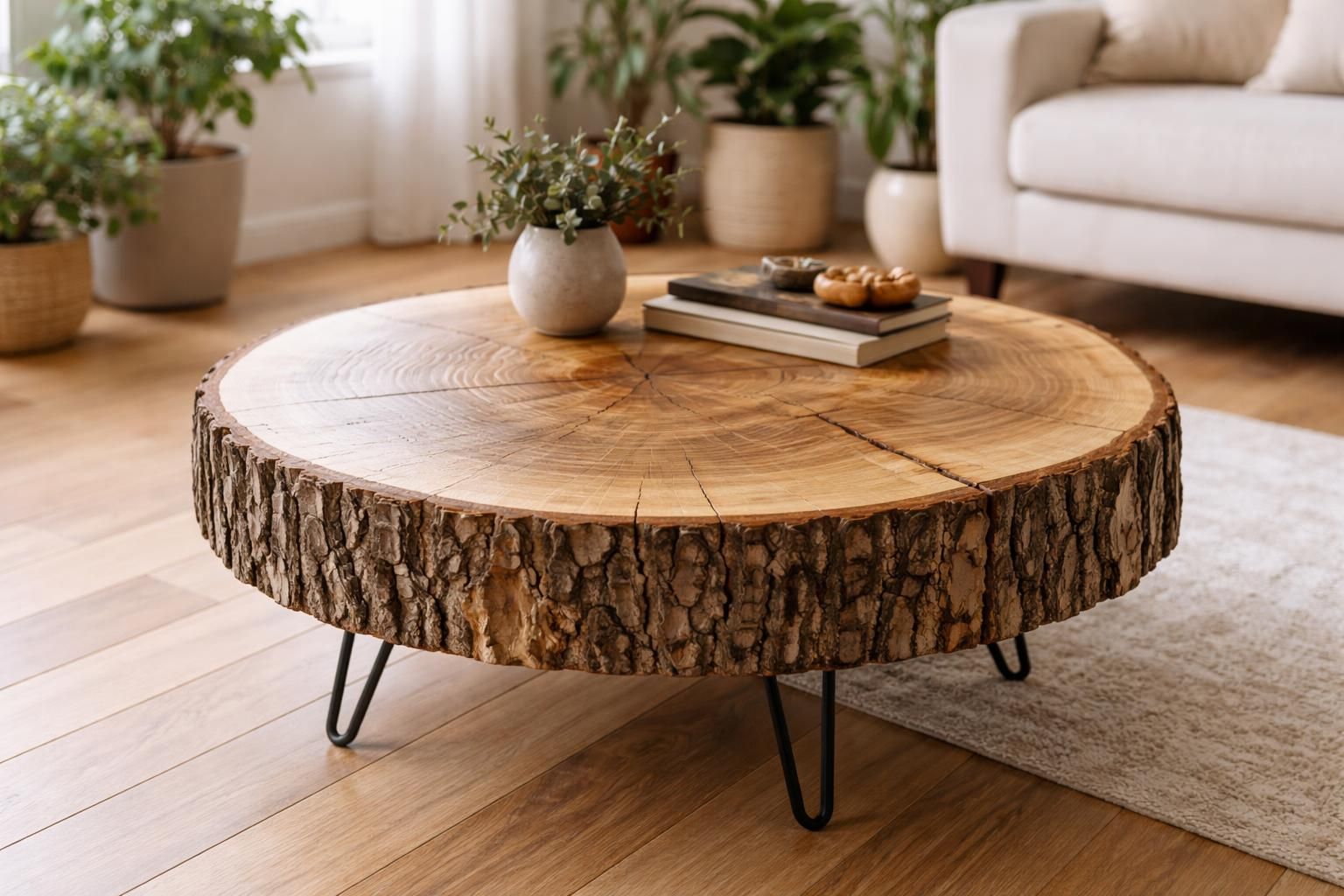 découvrez comment fabriquer une table basse unique en utilisant un tronc d'arbre, pour un meuble au style naturel et brut, alliant authenticité et design.