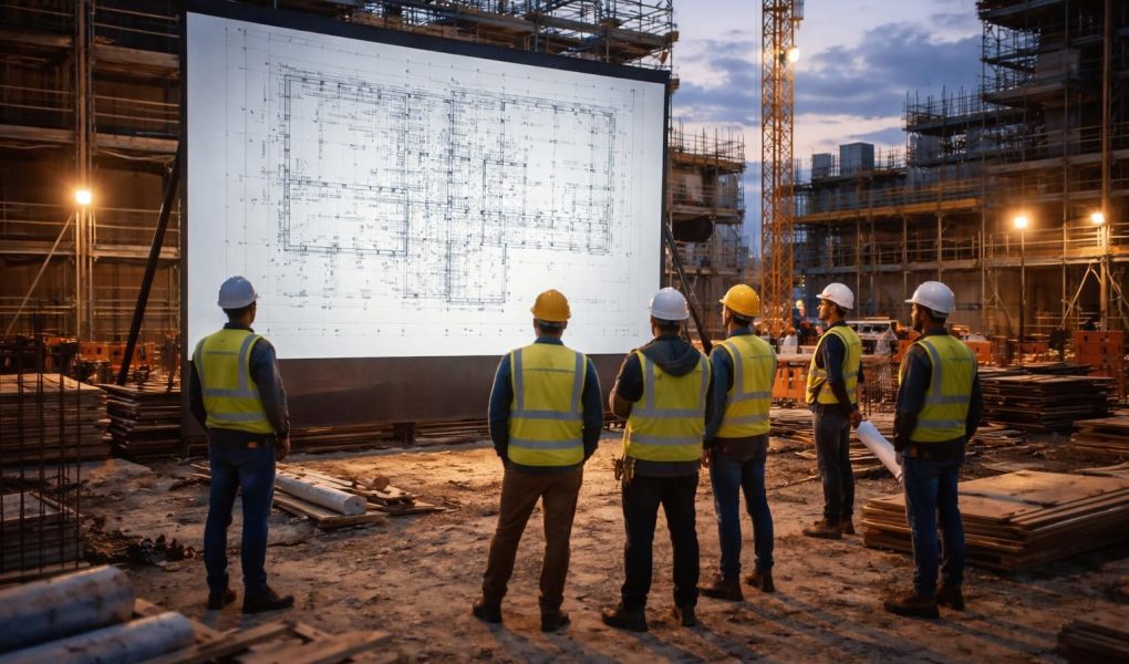 découvrez comment afficher facilement plans et mesures en grand sur un écran de projection pour optimiser la gestion de votre chantier et améliorer la visibilité des informations clés.