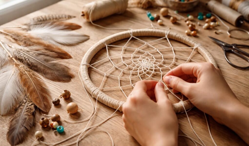 apprenez à fabriquer un attrape-rêves unique avec notre guide étape par étape, incluant la réalisation des nœuds, la décoration avec des plumes et des perles pour un résultat personnalisé et esthétique.