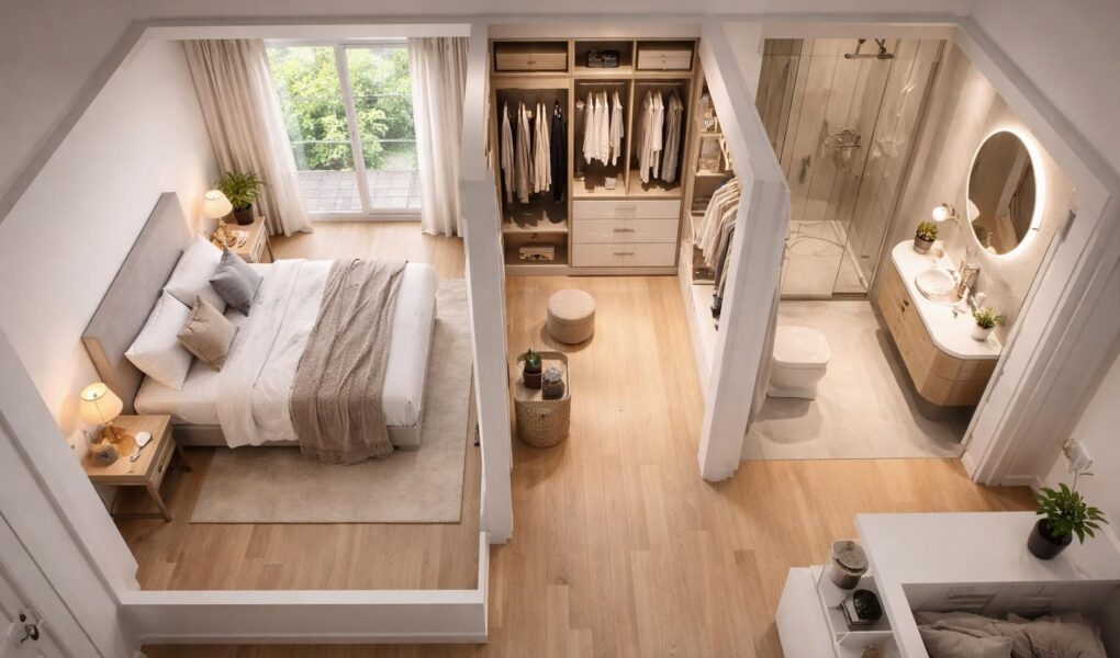 découvrez comment une suite parentale en enfilade peut optimiser l'espace de votre logement grâce à un plan astucieux et fonctionnel.