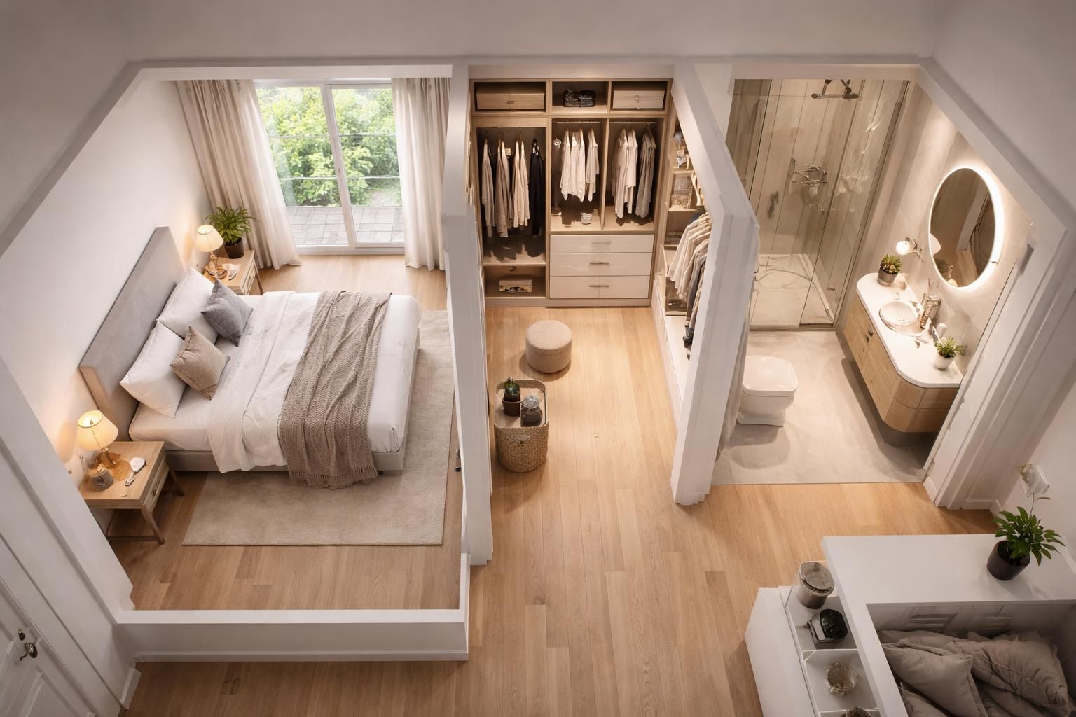 découvrez comment une suite parentale en enfilade peut optimiser l'espace de votre logement grâce à un plan astucieux et fonctionnel.