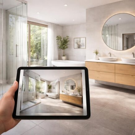 découvrez notre application ipad pour visualiser et aménager facilement votre salle de bain, en plaçant meubles et optimisant la circulation.
