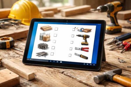 découvrez une checklist complète des matériaux et outils indispensables pour vos travaux, parfaitement optimisée pour une utilisation sur tablette windows 10.