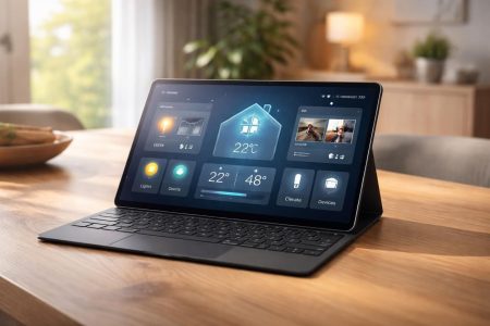 découvrez un dashboard windows autonome spécialement conçu pour la domotique, intégré sur une tablette tactile microsoft, pour un contrôle facile et immédiat de votre maison connectée.
