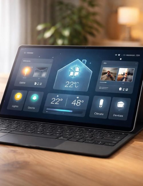 découvrez un dashboard windows autonome spécialement conçu pour la domotique, intégré sur une tablette tactile microsoft, pour un contrôle facile et immédiat de votre maison connectée.