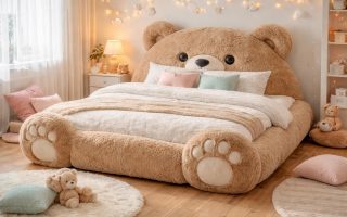 découvrez le lit en forme de nounours pour adultes 2 personnes, l'option idéale pour une chambre ludique et confortable. apportez une touche d'originalité et de douceur à votre espace nuit.